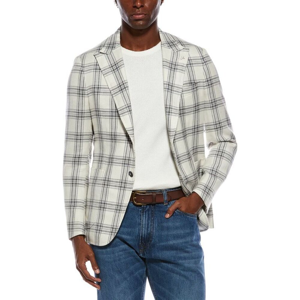 Isaia Mens  Capri Wool, Silk, & Linen-Blend Sport Jacket